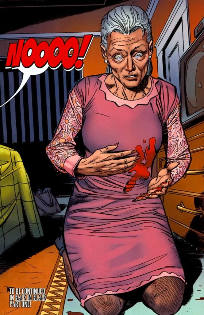 Aunt May shot because of Spider-Man's revealed identity