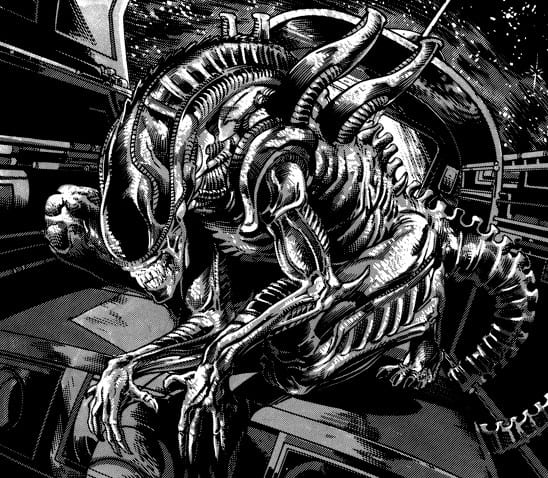 Xenomorph drawing in Aliens: The Original Comics Series