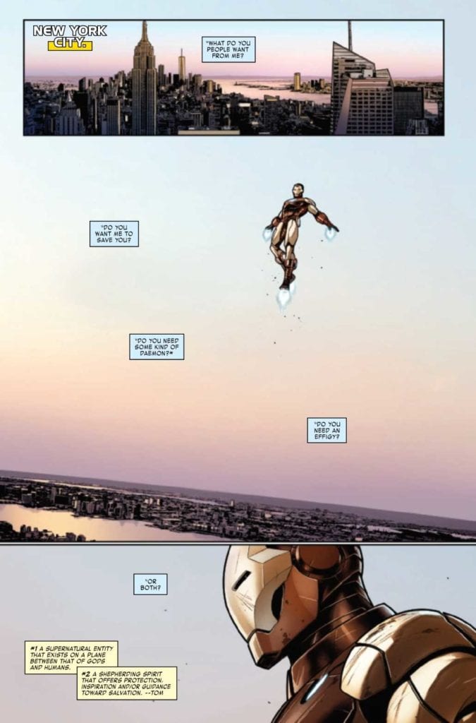 Iron Man #3, writing sample