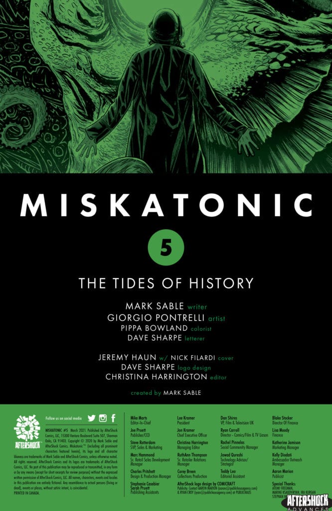 aftershock comics exclusive preview miskatonic #5