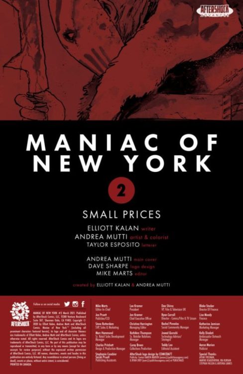 5-Page Preview: MANIAC OF NEW YORK #2 From AfterShock Comics