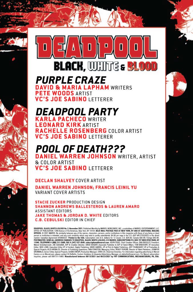 marvel comics exclusive preview deadpool black white blood