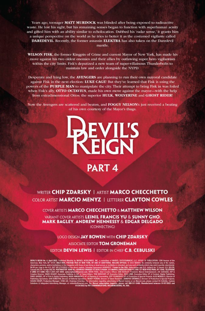 marvel comics exclusive preview daredevil devil's reign