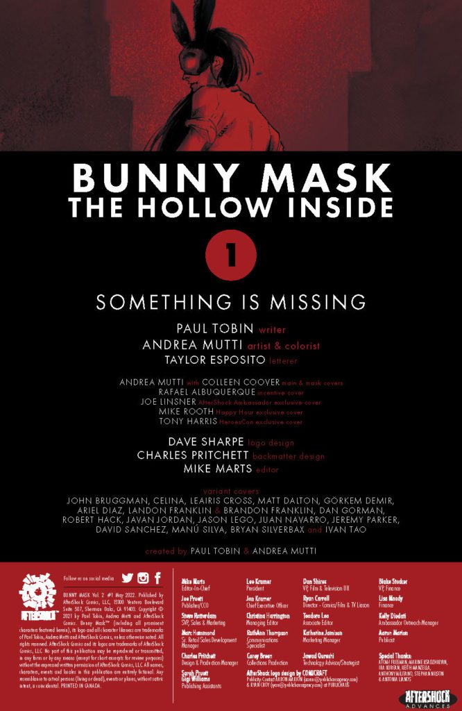 aftershock comics exclusive preview bunny mask hollow inside #1