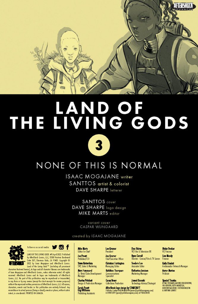 aftershock comics exclusive preview land of the living gods