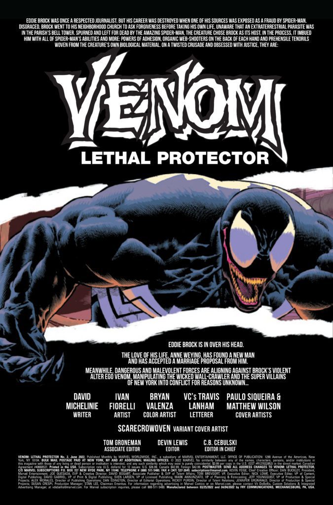 marvel comics exclusive preview venom lethal protector #2