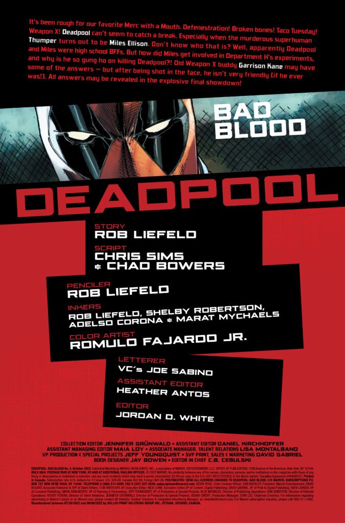 deadpool bad blood marvel comics exclusive preview liefeld