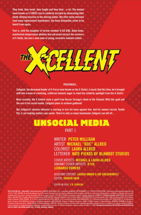 marvel comics exclusive preview x-cellent xcellent milligan allred