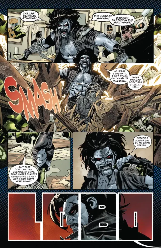 Lobo wrecks a bar.