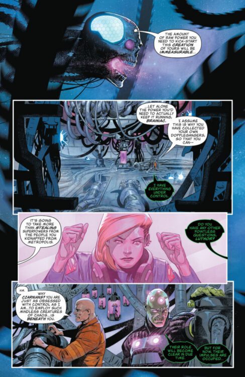 Brainiac works on a device with Lex Luthor