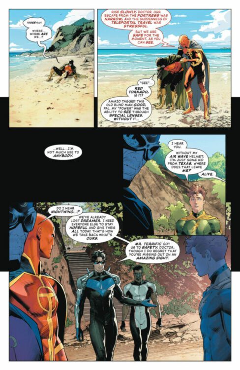 The Titans on the beach of Themyscira